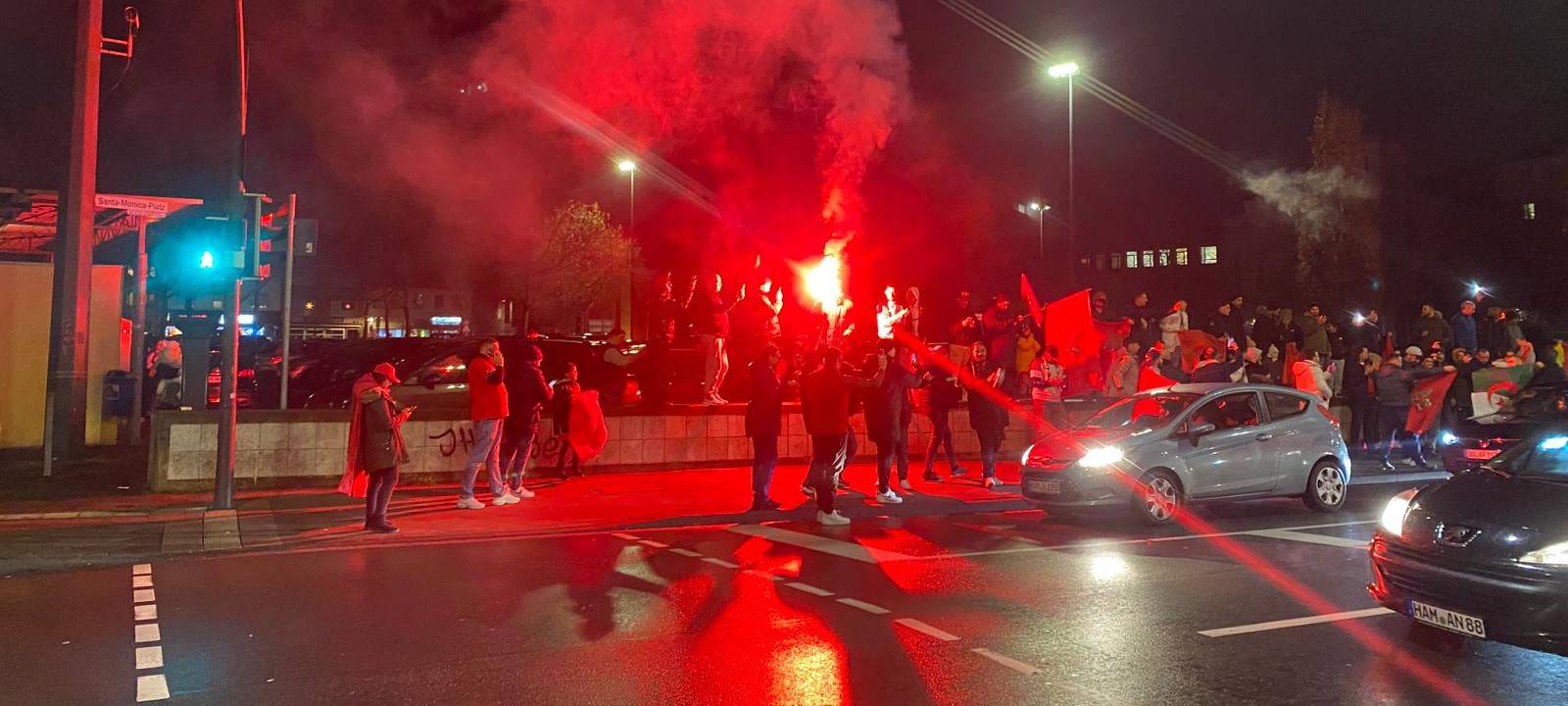 Marokko-Fans in Hamm feiern ihre Mannschaft