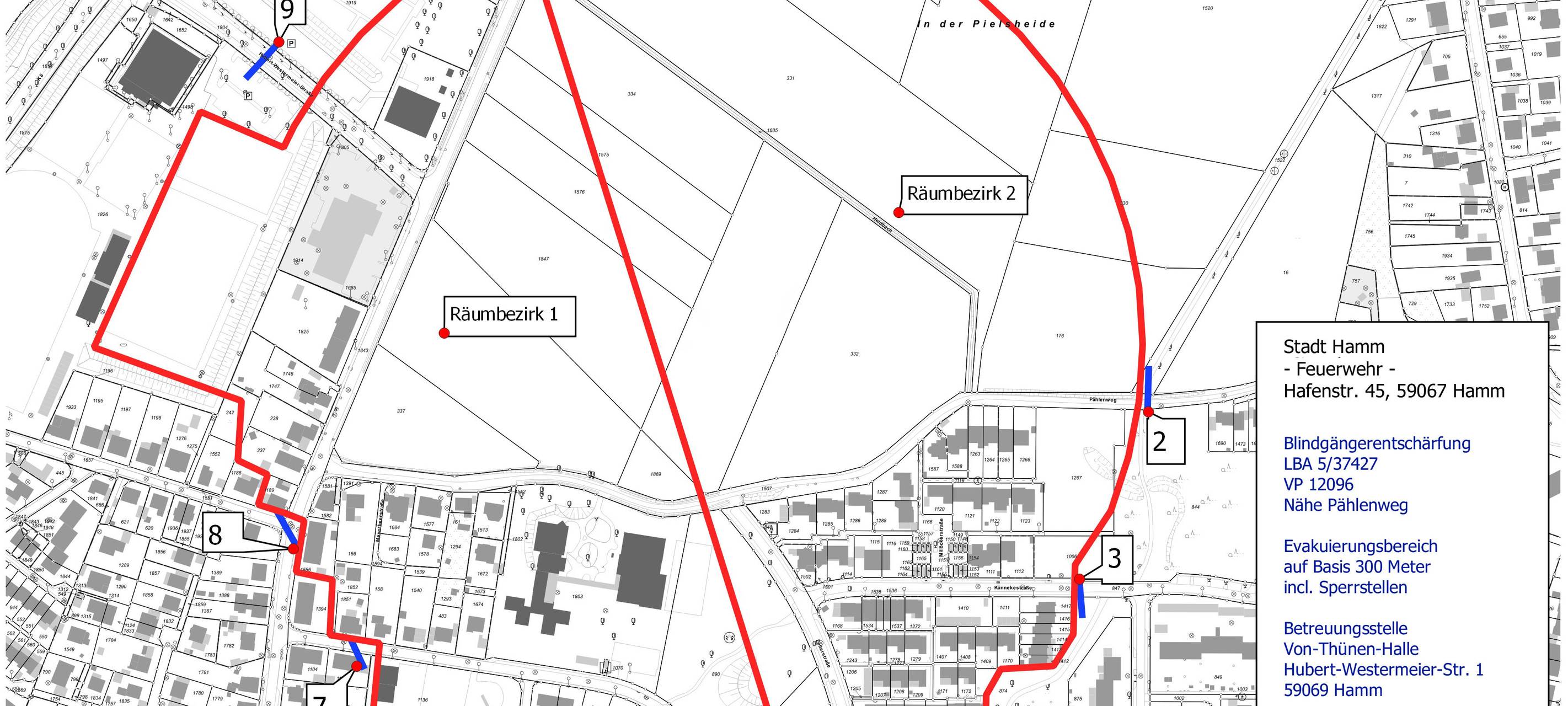 Dieser Bereich ist von der Evakuierung betroffen.