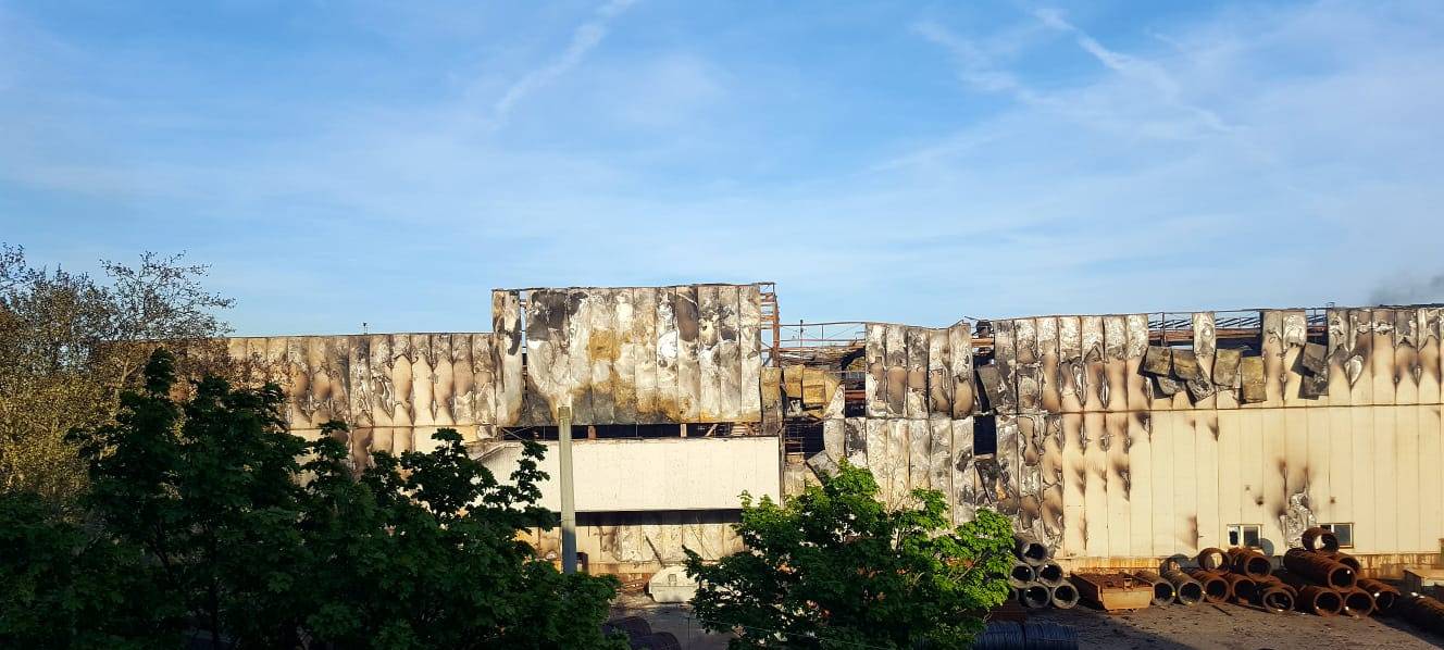 Der Brand einer WDI Halle