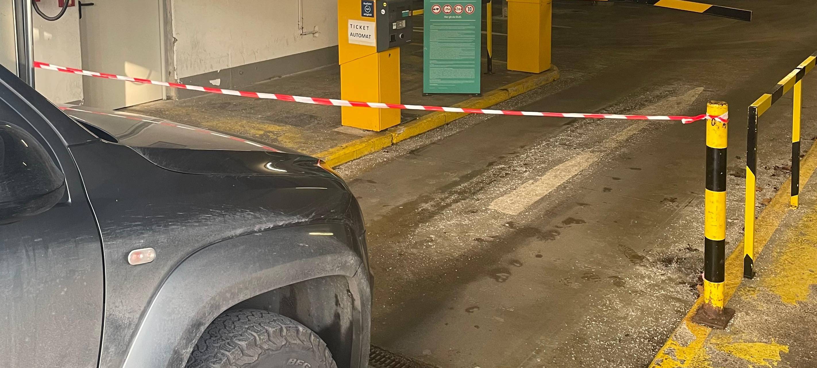 Einfahrt der Tiefgarage am Kino in Hamm.